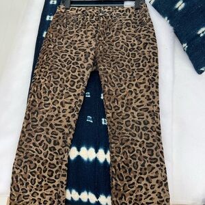 R13 Alison skinny Leopard Print crop corduroy Pants